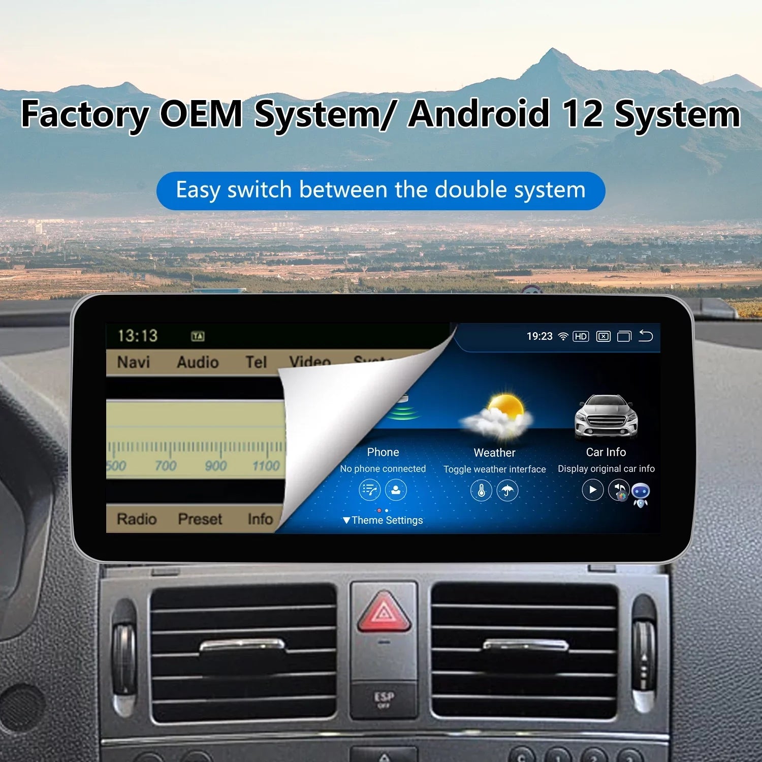 Screen Auto Wireless Benz Mercedes 2011-2014 with Year Car CarPlay 13 10.25" W204 Mirrorlink Stereo Class Touch Car 8GB+256GB Wired Screen C NTG4.5/4.7, Touch for Supports Android Road Top Android