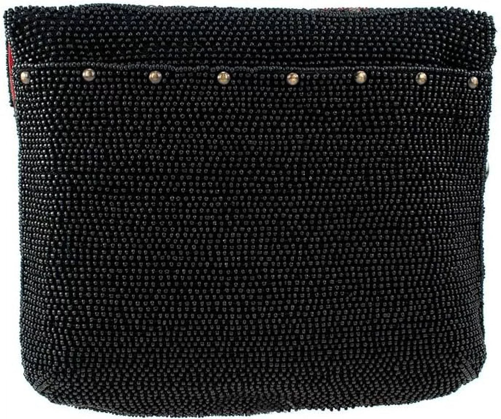 Black Frances Heart Clutch Beaded Crossbody Mary Big Handbag,