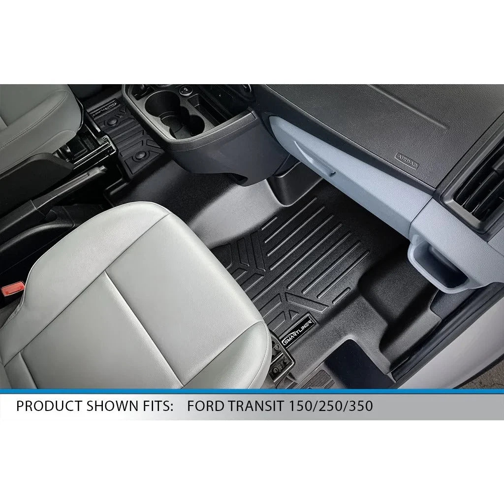 Floor Transit With Connect) 150/250/350 Piece Liner Row SMARTLINER Black 1st 2015-2019 (No Ford Full Mats Coverage Transit Compatible 1