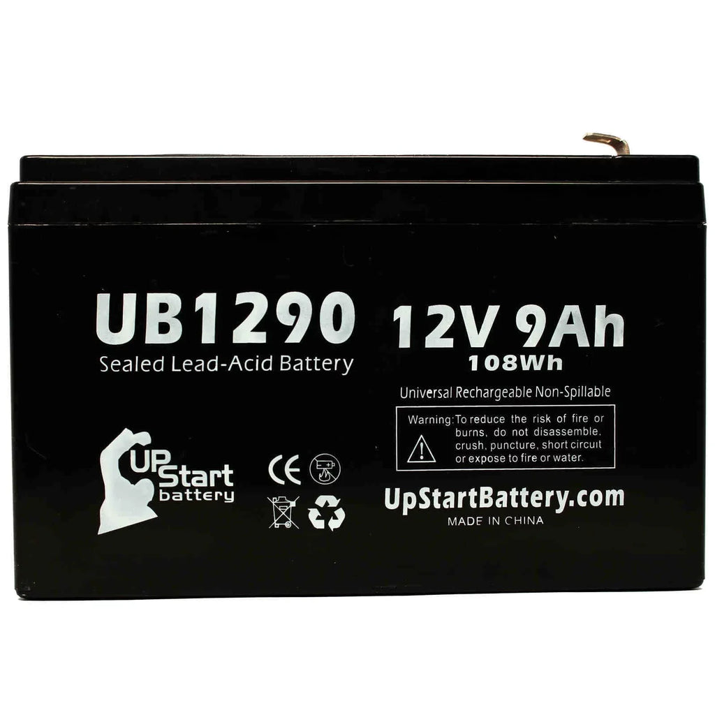 Sealed Battery Terminal, 9000mAh, Terminal Kontron 9Ah, AGM, F1 SLA) MICROGAS Battery Acid Lead 8 Universal 7640 - to - Compatible (12V, 4x UB1290 Includes F2 - Replacement Adapters Pack F1