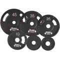 Thin Cast Black Grip Iron York lbs Dual 7423 Olympic Barbell - Line G2 25 Plate,