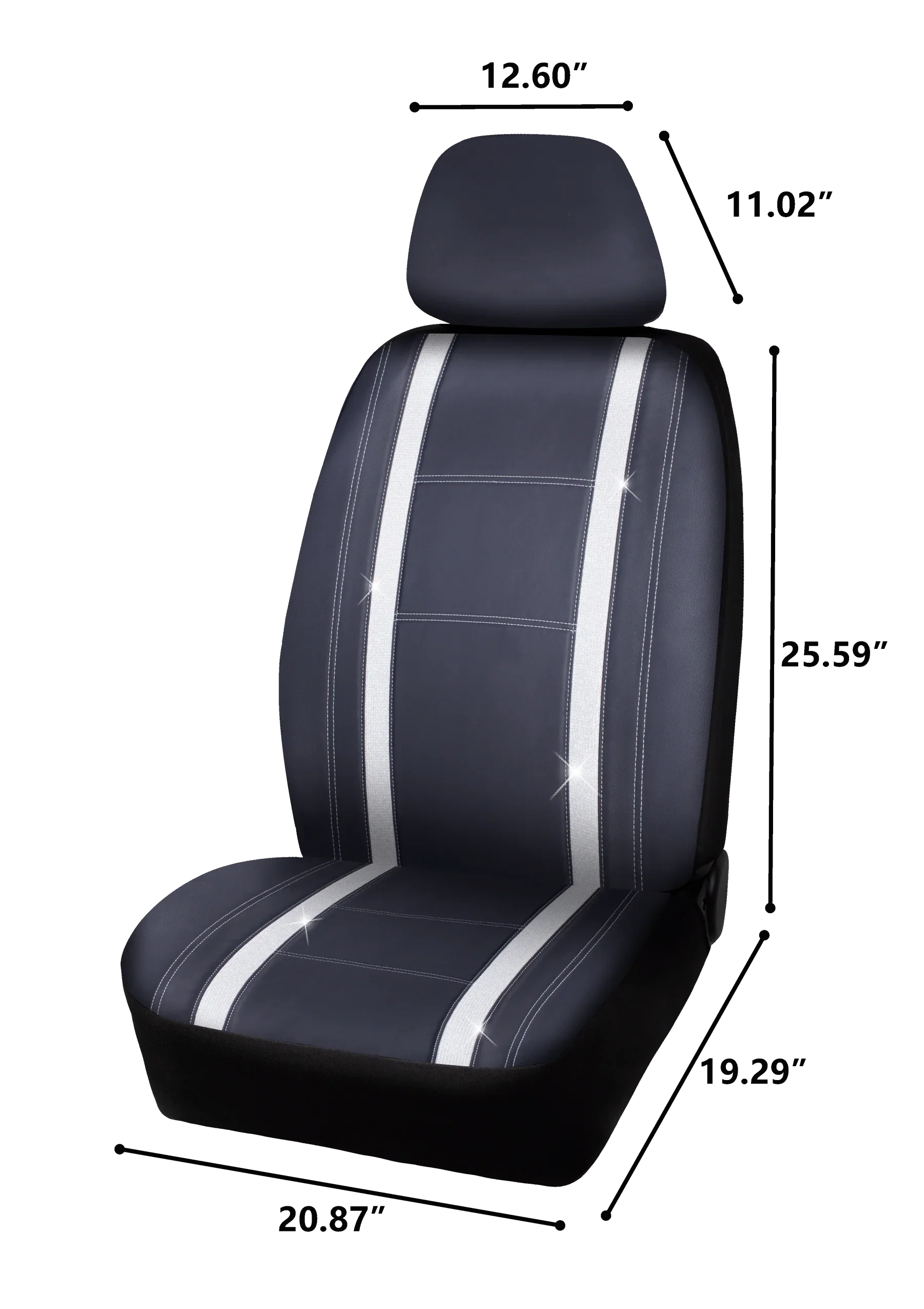Auto Black, 2102SC035 Car - Fit 2 Piece Seat Leather Premium Cover Drive Universal Checker Diamond