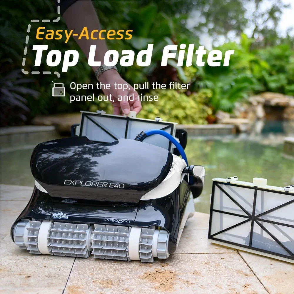 Pools Robotic Vacuum 50 E40 Brush to FT up - Explorer Dolphin Wi-Fi Cleaner Pool Waterline Scrubber