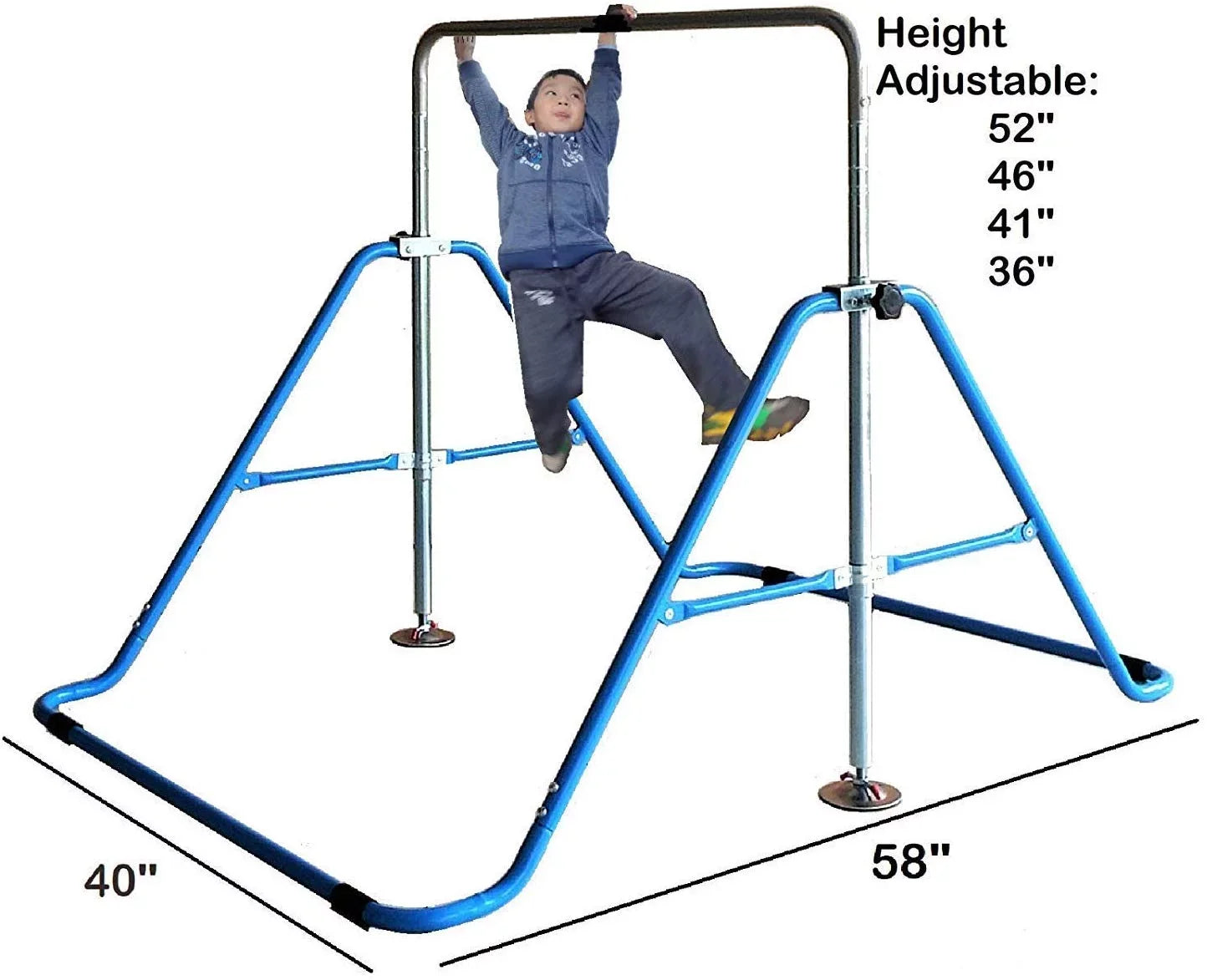 Gymnastics Kids Bar Climbing Training Gymnastic with Mat Height Fitness Blue Horizontal Monkey Kip Kip Expandable Bar Bars Tower Adjustable Folding for Bar