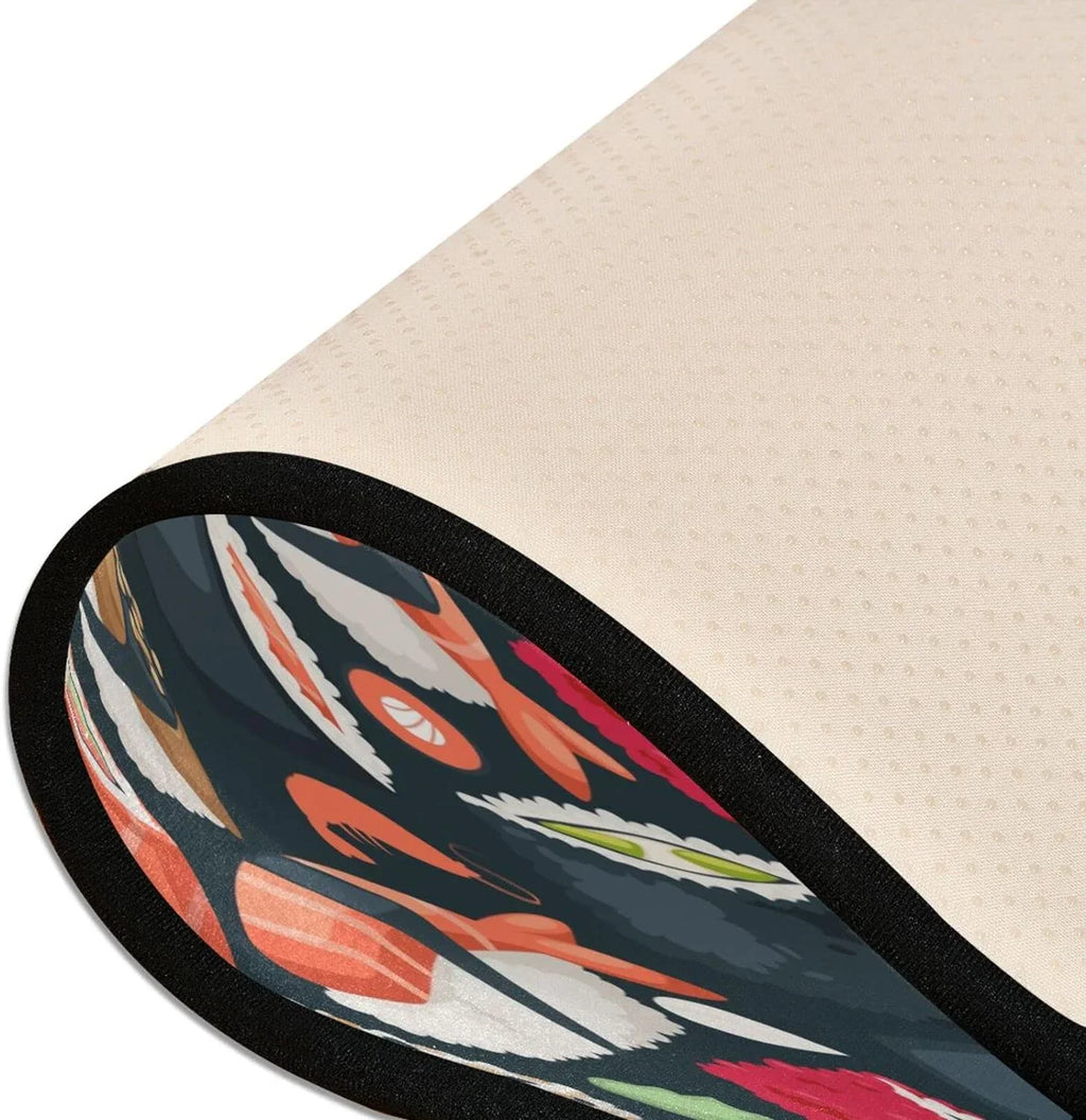 Home Washable Sushi Non-Slip Decor Ultra Coolnut Area Rugs Soft Rug Floor 24"x72" Entry Mat Runner Japanese Bathroom for - Kitchen Gifts