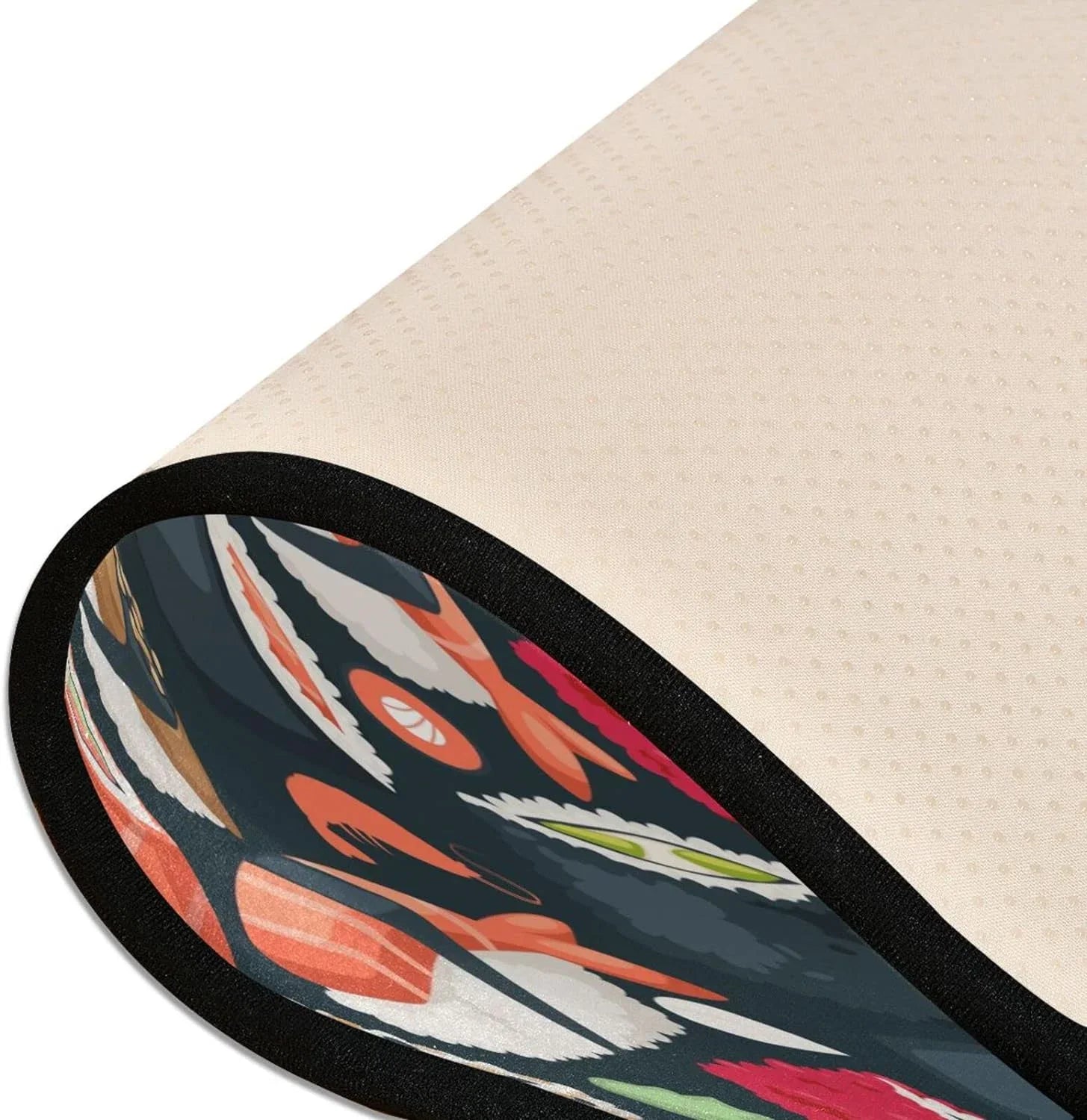 Home Washable Sushi Non-Slip Decor Ultra Coolnut Area Rugs Soft Rug Floor 24"x72" Entry Mat Runner Japanese Bathroom for - Kitchen Gifts