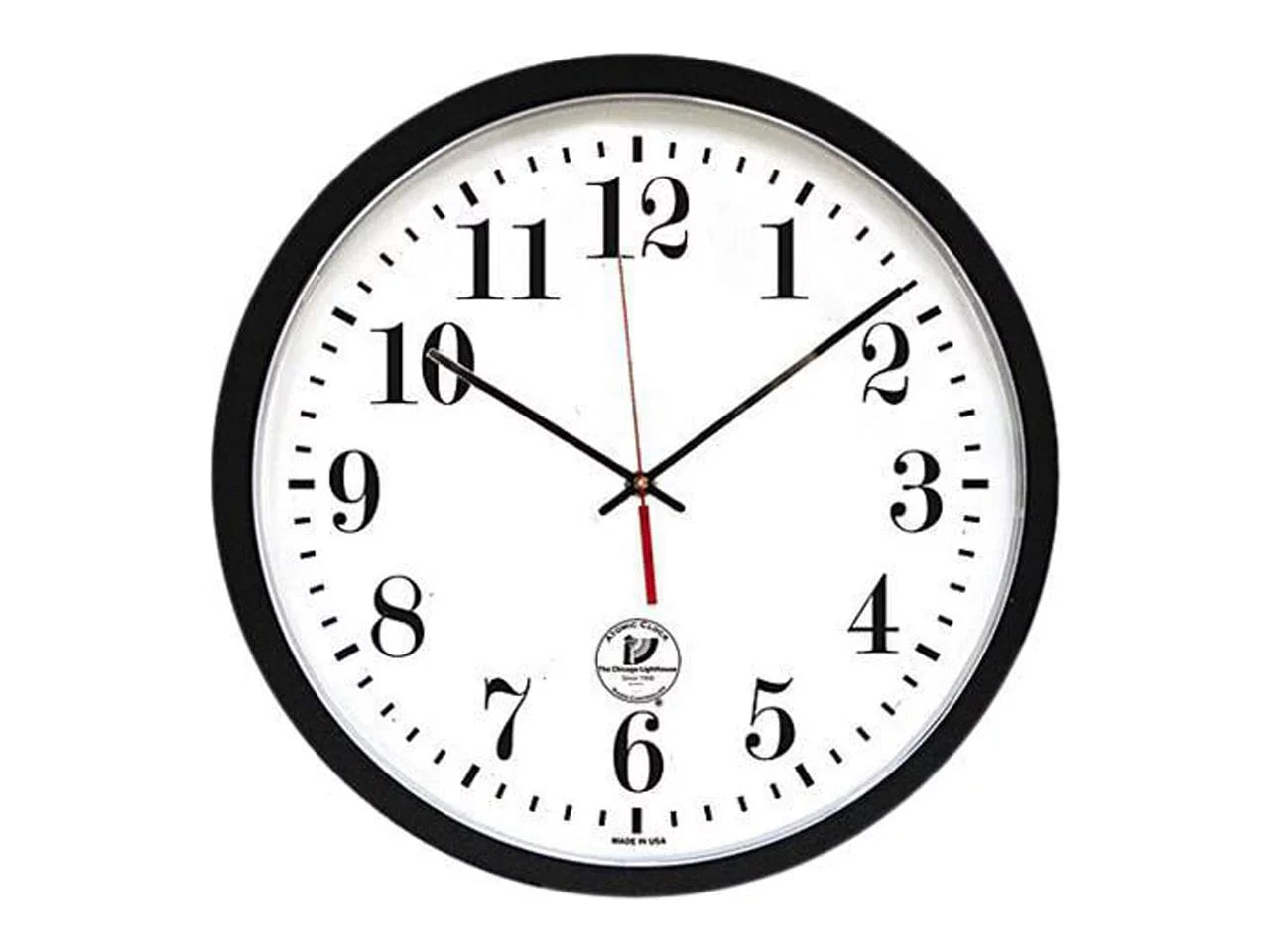 Clock Black ATOMIC Lighthouse Contemporary 67403302 Chicago