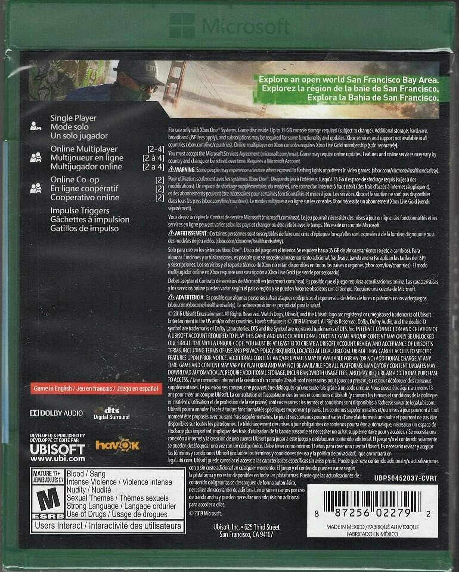 Xbox Watch Xbox Sealed Version) Xbox US One, Dogs One (Brand New One Factory 2