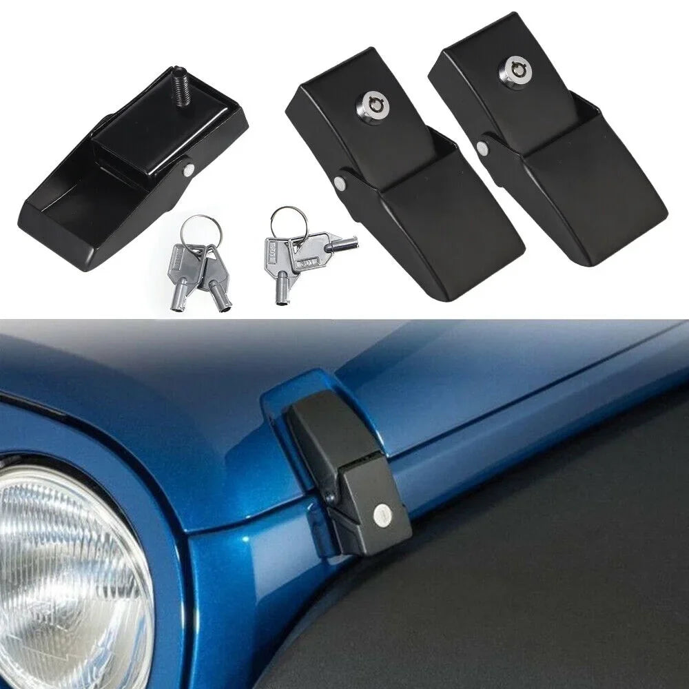 Latch Pins Stylish Kit - & Jeep - Materials Locking Hood Strong JKU High-Quality for Easy - Jahy2Tech JK Wrangler Installation