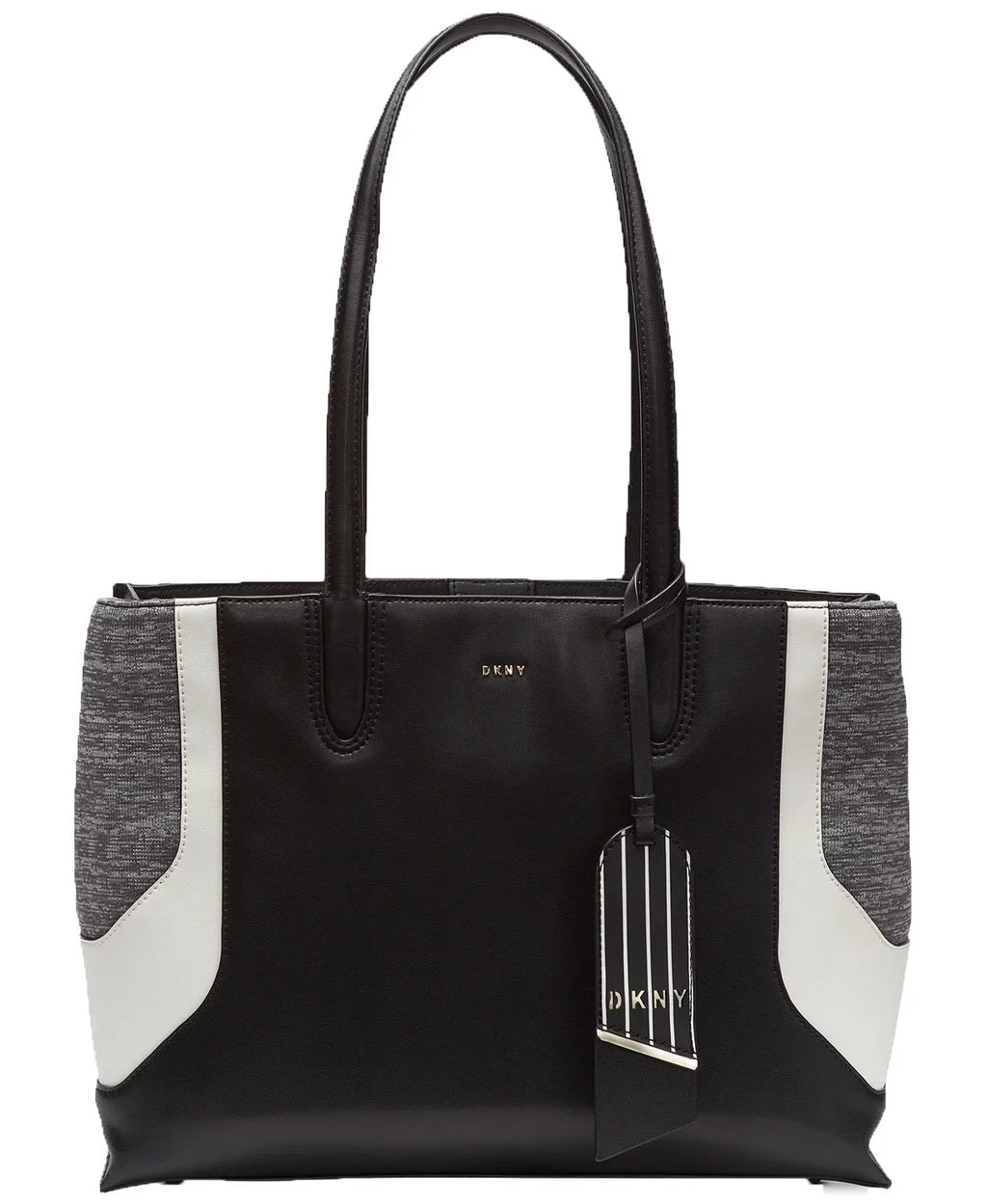 DKNY Jade Wide Tote (Gray/Black) Handbag