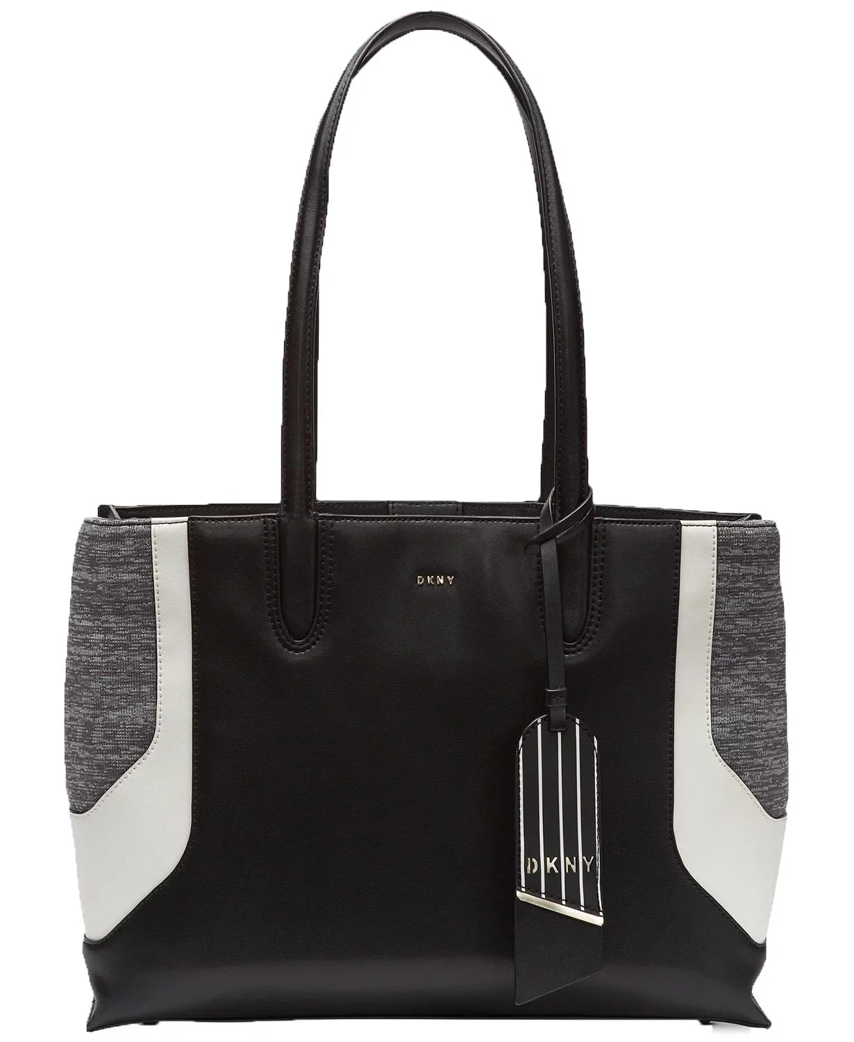 DKNY Jade Wide Tote (Gray/Black) Handbag