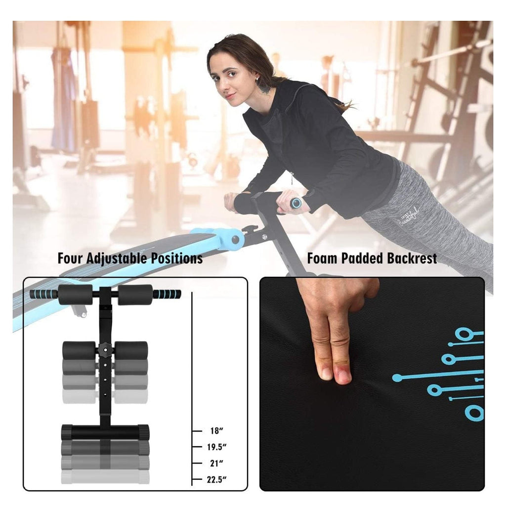 3 Handle Sit Up Bench Equipment , Gym, Sit-up with Settings for Home Workout Height Ab Adjustable Bench Reverse for for