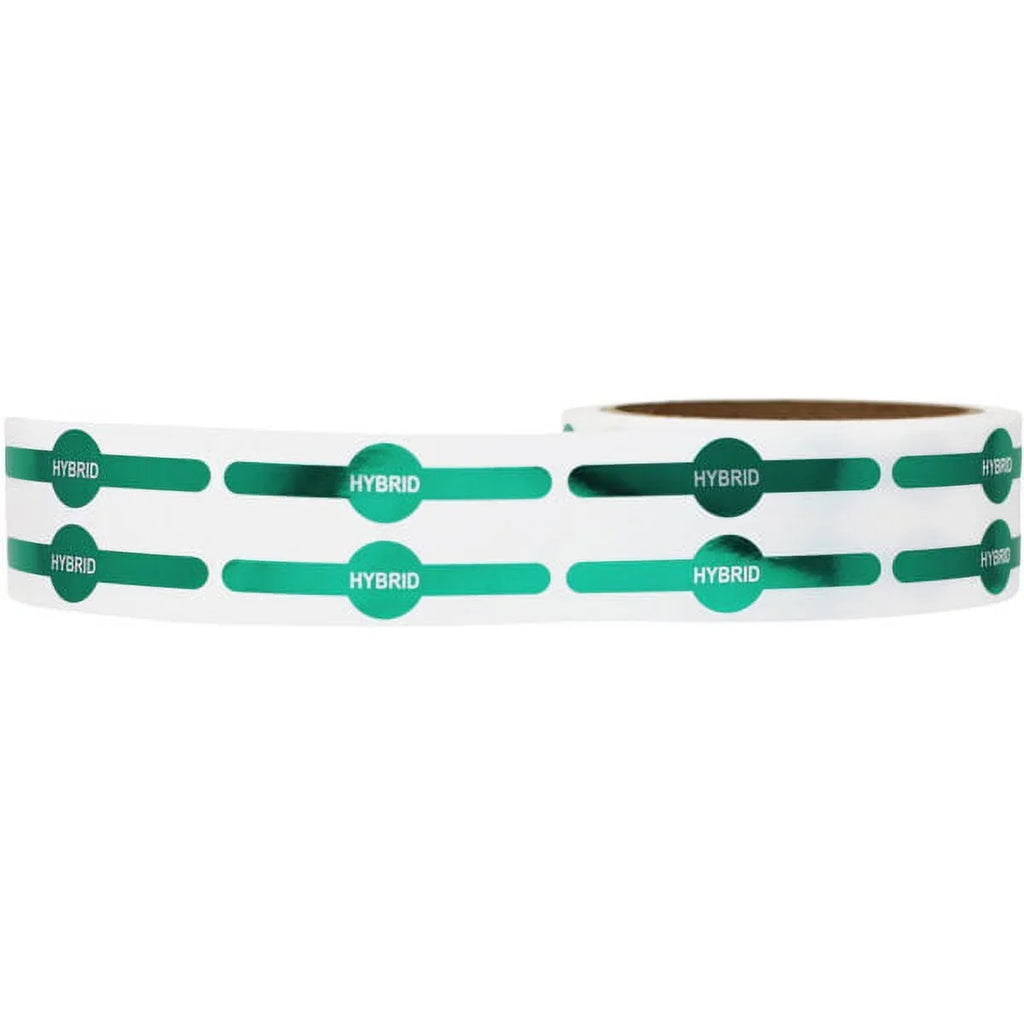 0.6 500 Tube | Green Metallic Pack InStockLabels.com Pre-Roll Labels 2.5" Tamper | x Vial Safety -