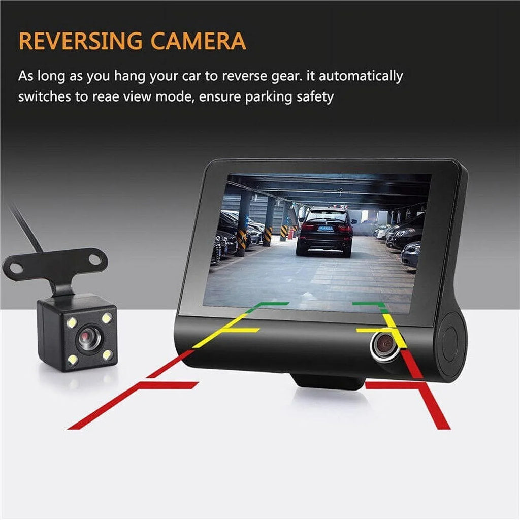 and Lens Detection Front/Rear/Built-In Dual Camera Driving Cam 4" Motion Dash DVR HD G-Sensor, 1080P Car Monitoring TASHHAR Video Parking Recorder