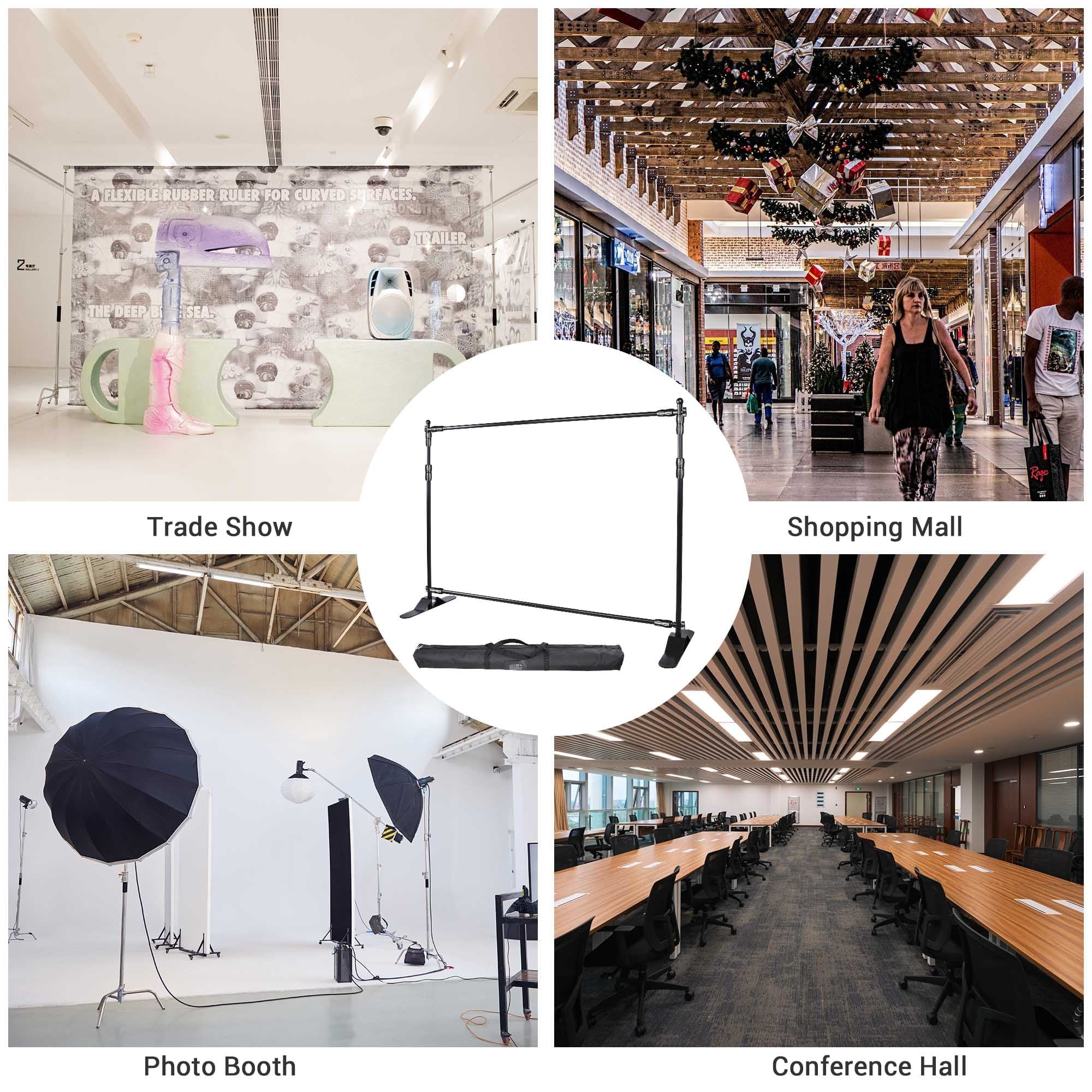 Expanding Stand Display Trade ft Stand and Show Repeat Adjustable InstaHibit Backdrop 10x8 Step Banner