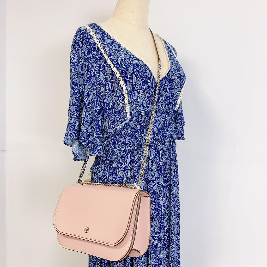 Tory PINK Bag Patent CLAY Top Burch IN Emerson 149929 Leather Handle Crossbody