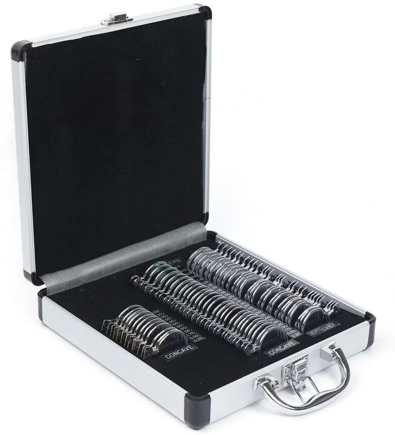 Ophthalmic Aluminum Rim Optometry Metal Kit Optical 68pcs Trial Lens + Set (68pcs/set) Case lenses Fetcoi,