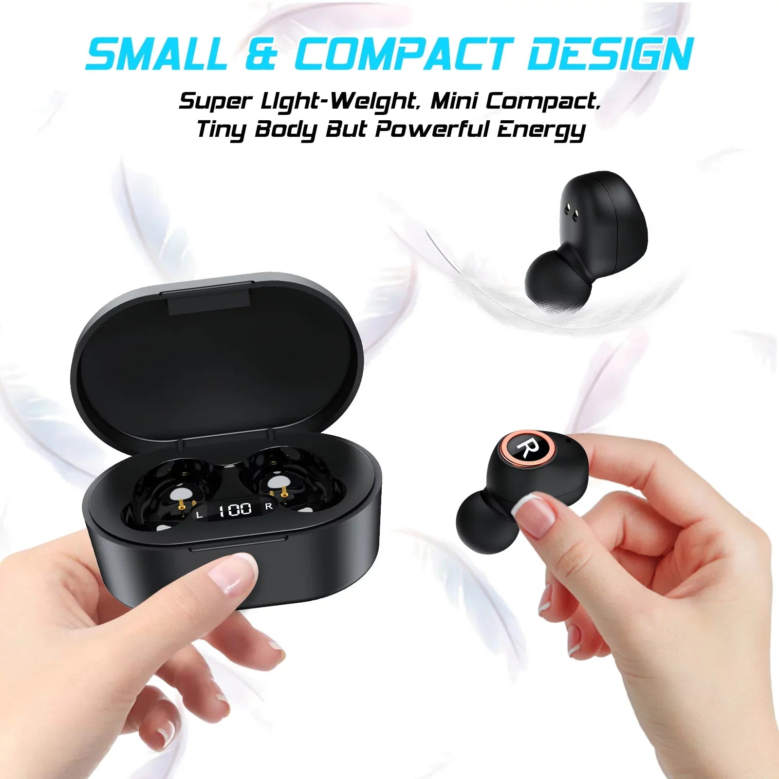 for Display Quality Headset Sport Sound UX923 Built-in Wireless Case Digital Earbuds 5G Earphones 6 Headphones Mic Premium 5.0 nova LED Bluetooth Charging