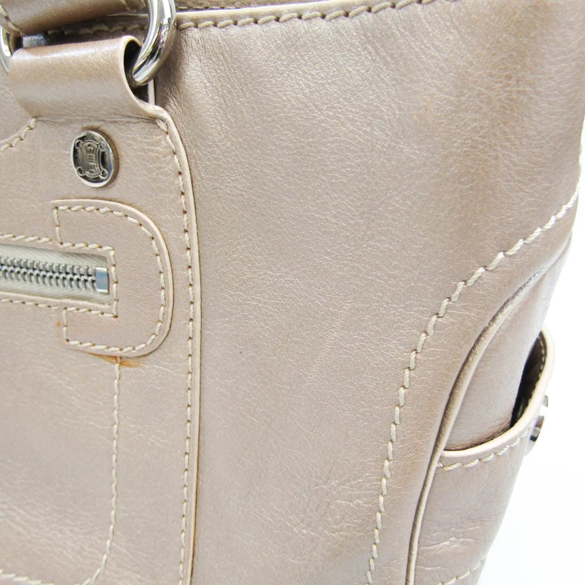 Pre-Owned (Good) Celine Women's Boogie Beige,Champagne Handbag Leather