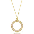 Glitter Inc Blue for Open Necklace Box Gold Circle Long Boutique Teens Women, Pendant AB