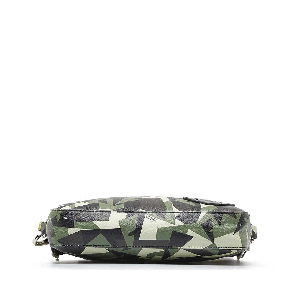 Pre-Owned Camera Monster Calf Eyes Authenticated Green Crossbody Camouflage Bag (Good) Fendi Bag Unisex Leather