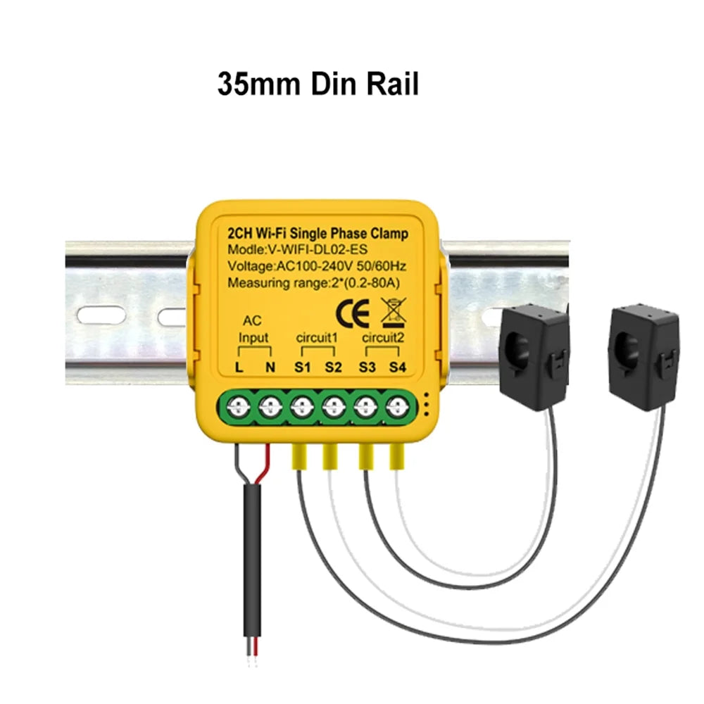 Current Smart Wifi Smart Consumption 100-240v voltage Smart regulator, Consumption Consumption Meter Statistics Clamp Irfora Solar 80a Clamp Automatic Solar Consumption