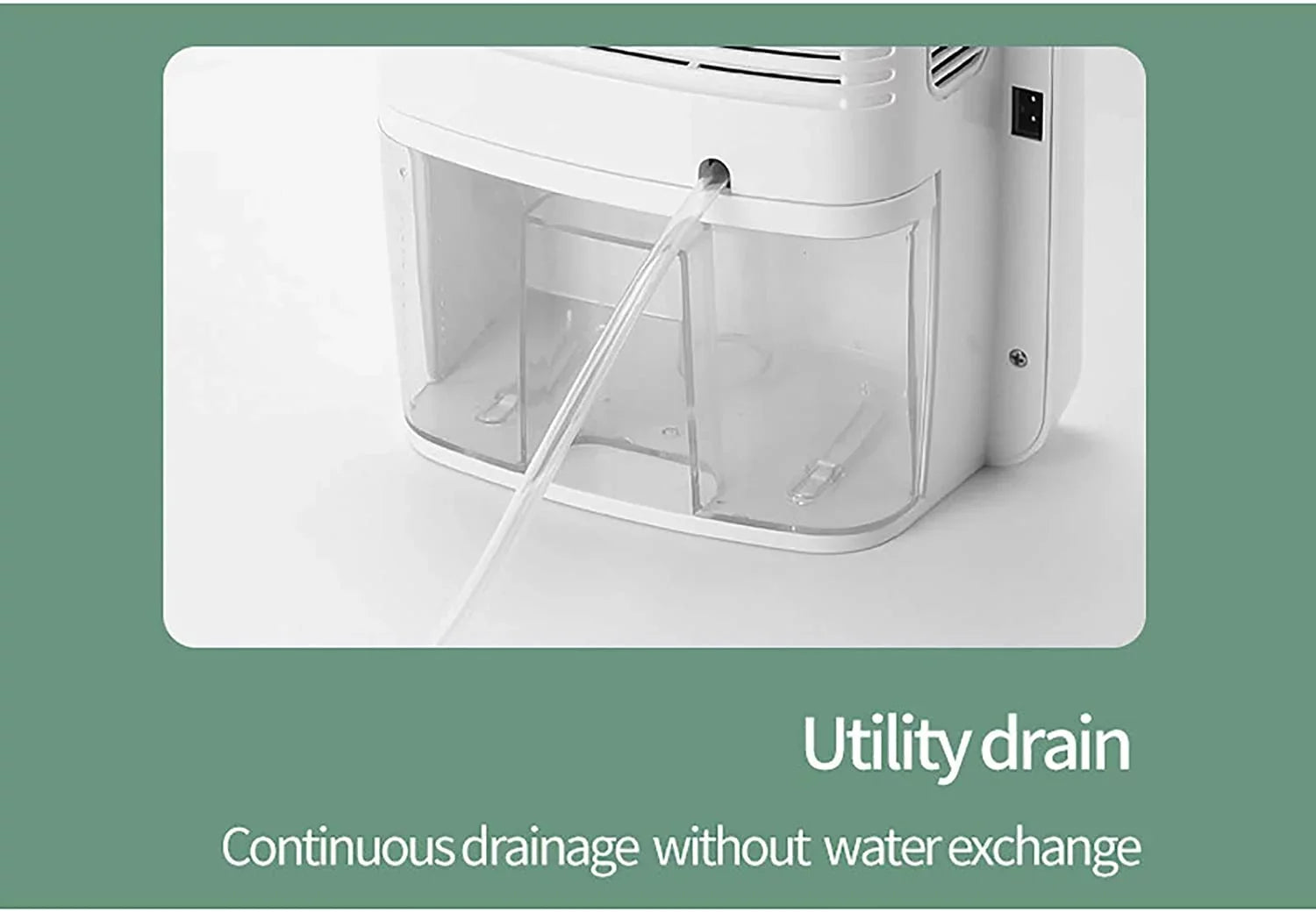 Drain with Moisture Dehumidifier Absorber Removal 2.5L Silent Miumaeov Humidity Hose