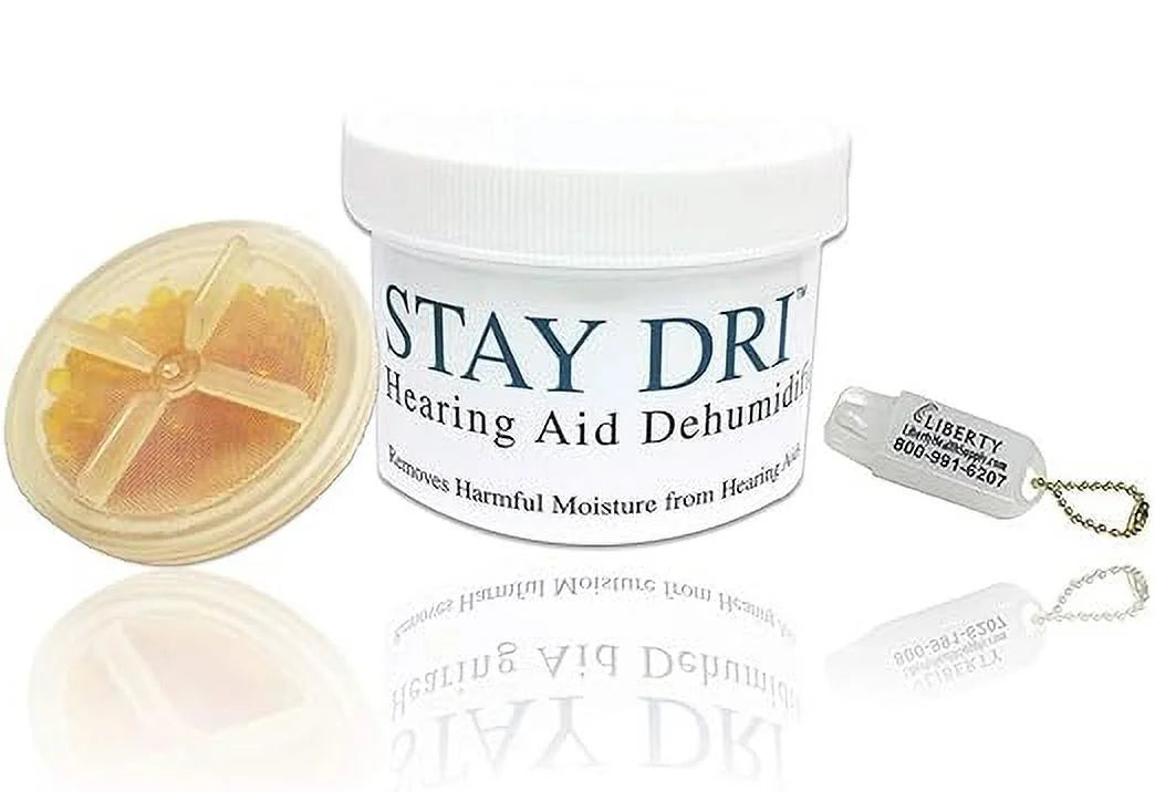 '- Battery Aid Hearing Aid Hearing Liberty Includes Holder Stay Dri Keychain Free Dehumidifier