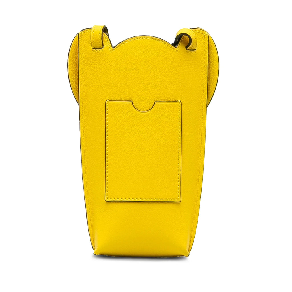 Unisex (Good) Bag Authenticated LOEWE Elephant Calf Crossbody Pre-Owned Leather Yellow Pocket