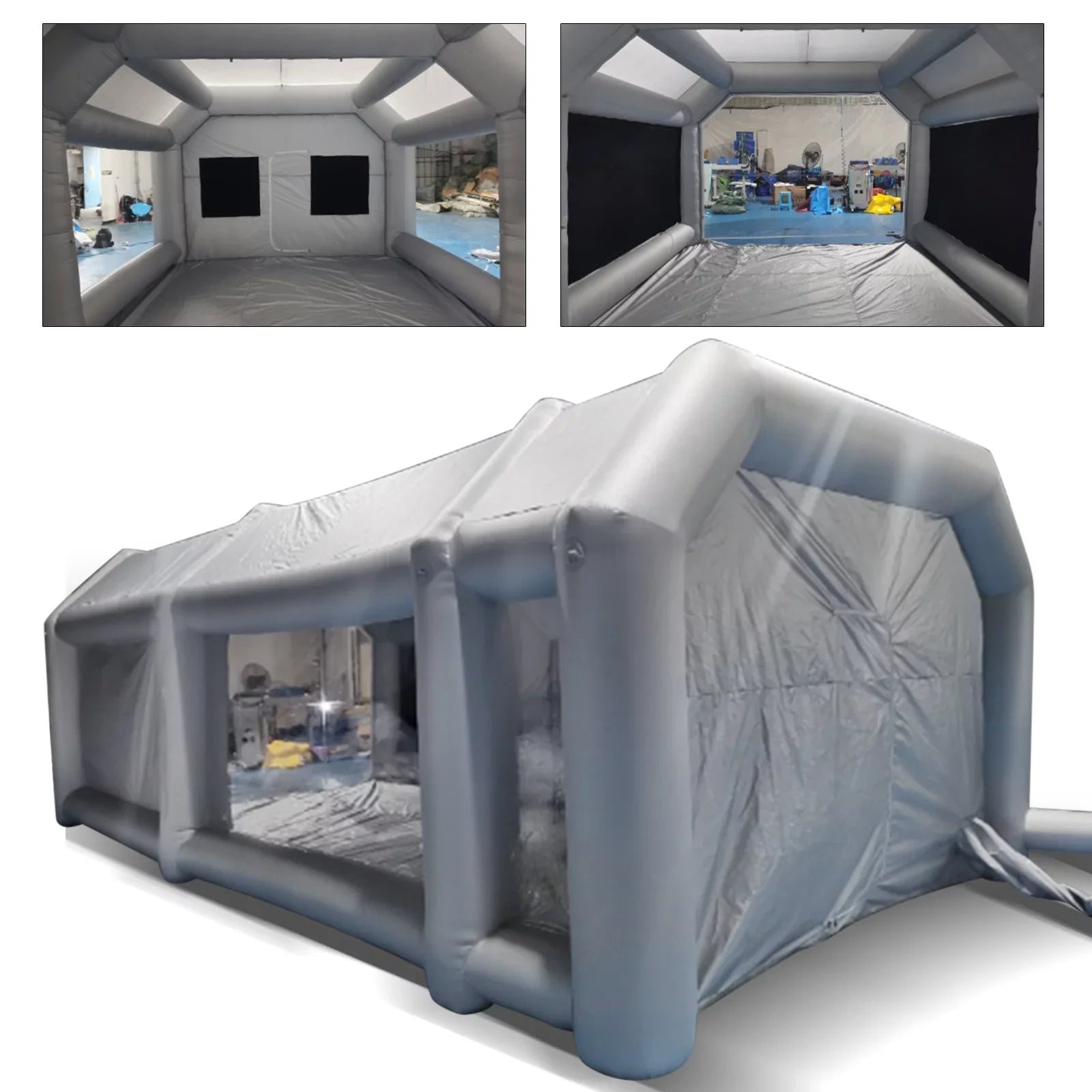 Booth Inflatable Spray Blower Portable 26x13x10ft System Miumaeov Transparent Mobile and Built-in Paint Tent Paint Booth Air Paint with Inflatable PVC Filter Spray Giant Windows Spray