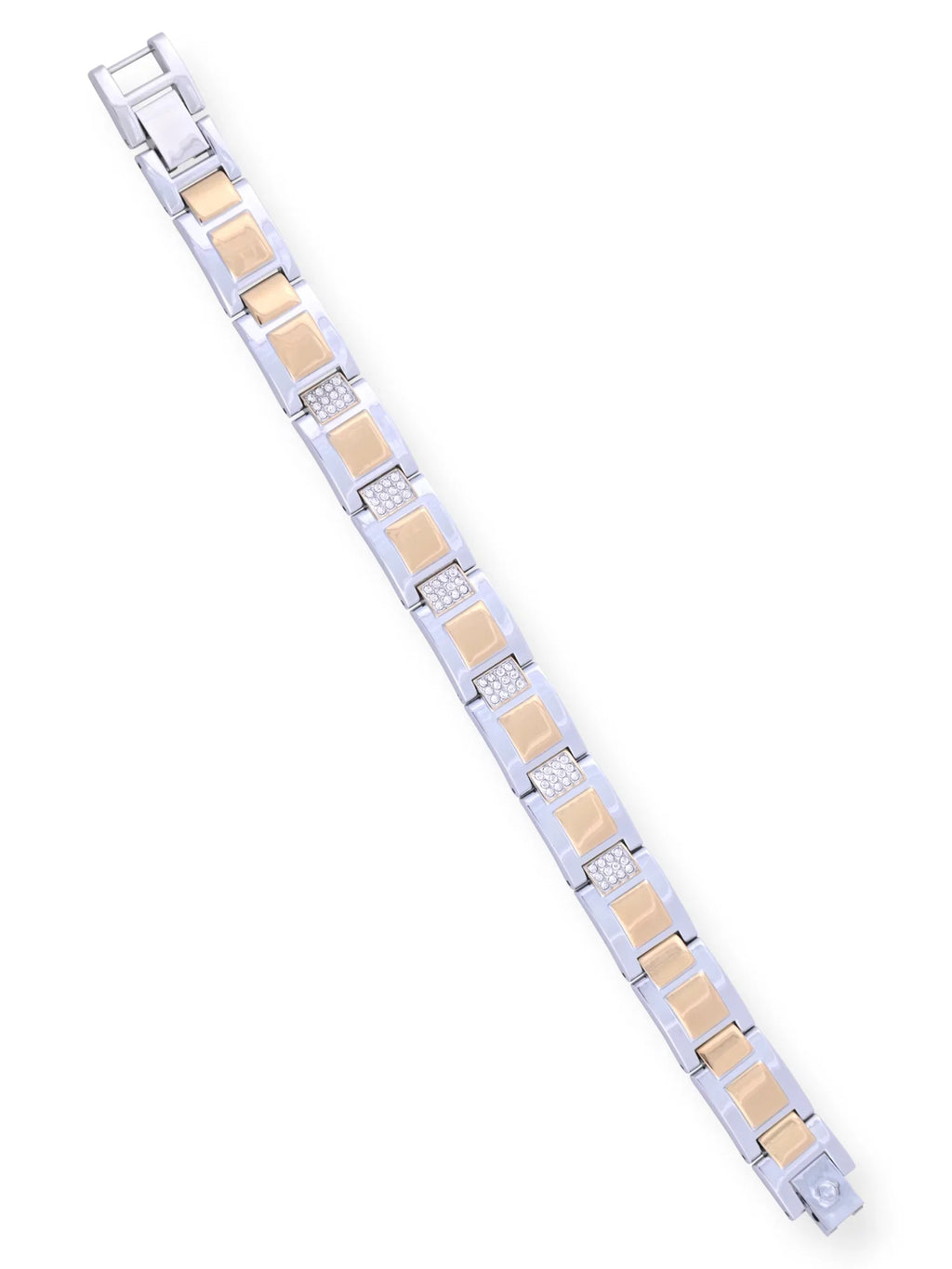 and Gold Bracelet (FG180015ST) Adult Watch Alloy Stones and Silver Elgin Male with Set in Case and