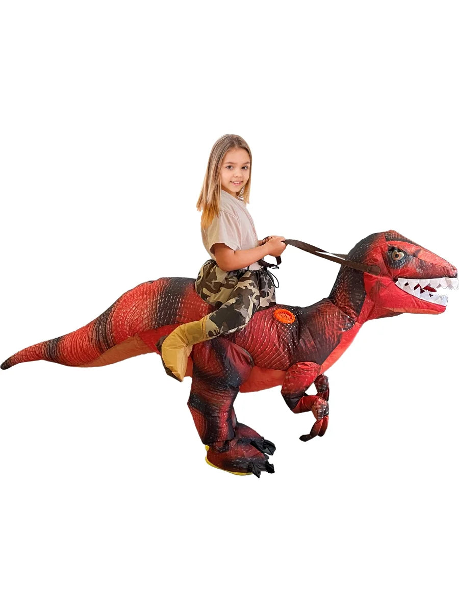 On Ride Costume Dinosaur Child's Halloween Velociraptor Studio Inflatable