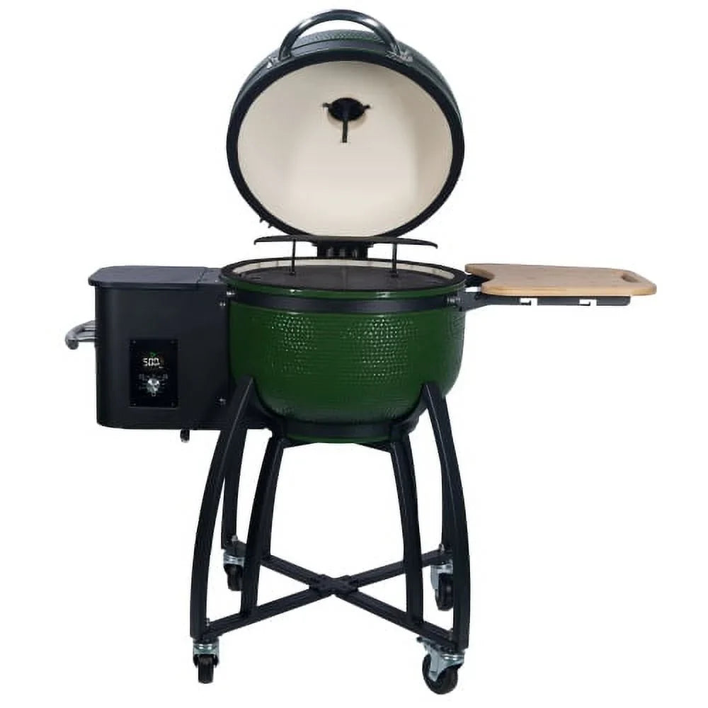 24" Pan-roasted Roasted Ceramic MADETEC 19.6" Gridiron BBQ Outdoors Ceramic Double Smoked Grill for Liner Patio,Green 4-in-1 diameter Pellet with