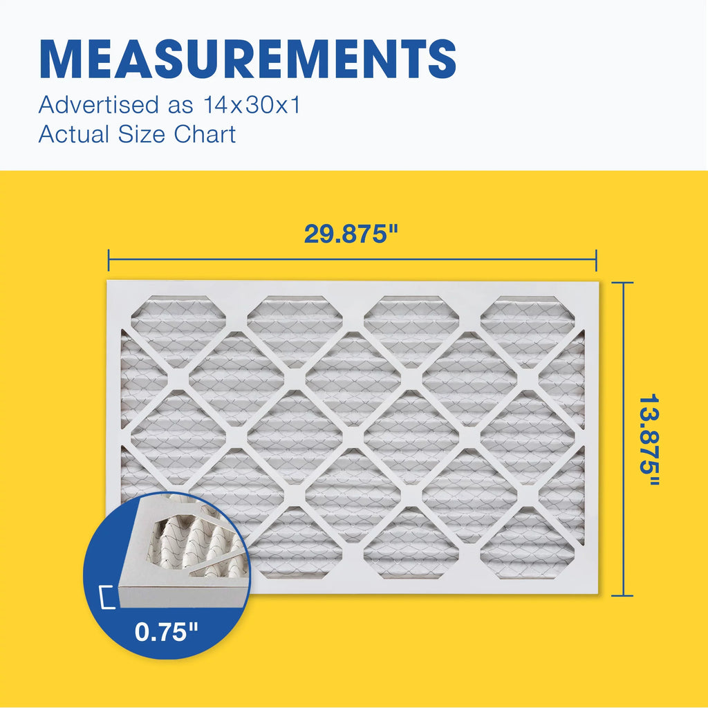 14x30x1 Air Pack Filter, Filter, Furnace Pleated 6 Aerostar AC 13 Air MERV