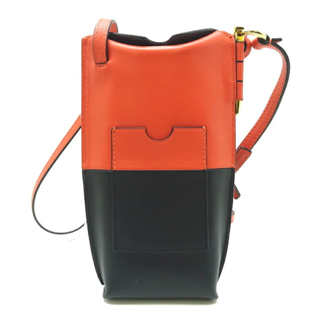 Loewe (Good) Leather Black Pocket Women's Shoulder 113.54IZ42 Pre-Owned Orange x Gate Bag