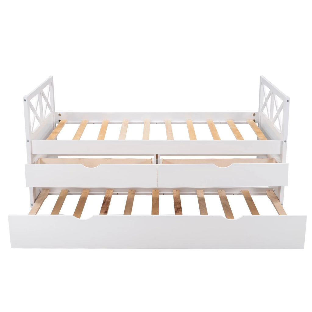 Merax and Multiple Captain Drawers, Colors Solid with Bed Wood Trundle Twin,