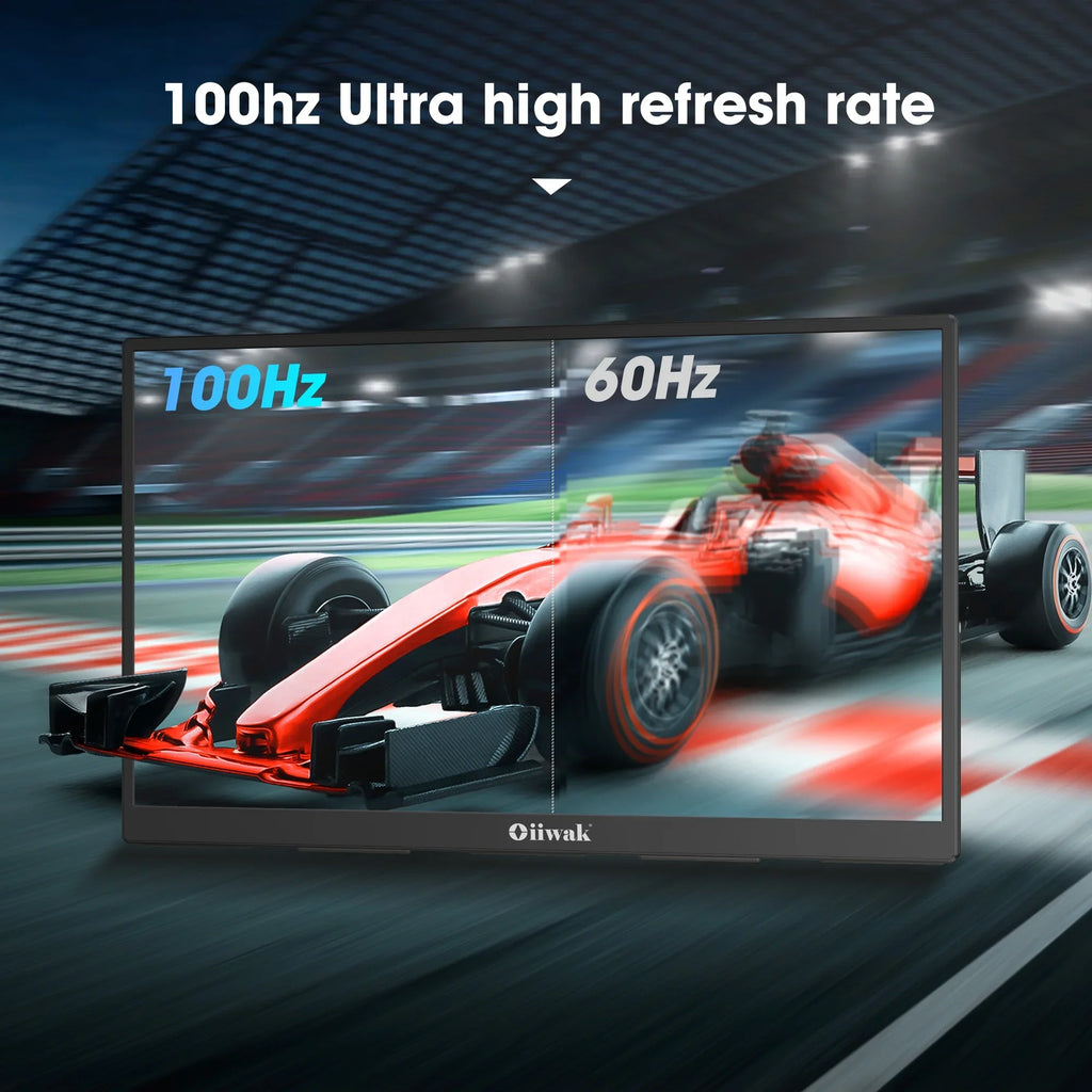 IPS Extender Speakers, Frameless VESA 180° Dual FHD Second Stand 100% Gaming Laptop, Large 18.5 inch 1080P Screen Foldable Oiiwak for Travel sRGB Monitor,100HZ Portable Monitor, &