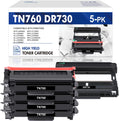 ) Compatible and Drum Drum High Unit Brother MFC-L2690DW Toner for TN760 DR730 Toner, Unit DCP-L2550DW MFC-L2710DW Printer HL-L2350DW (4x Set 1x DR730 Cartridge Yield TN760