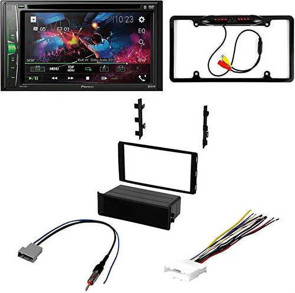Receiver Media Camera/Installation for WVGA Pioneer Stereo DVD/CD Bluetooth/Backup Touchscreen Kit/in-Dash DIN Nissan Double AM/FM W/ Xterra with KIT4932 Bundle 6.2" 2013-2015 Digital Car