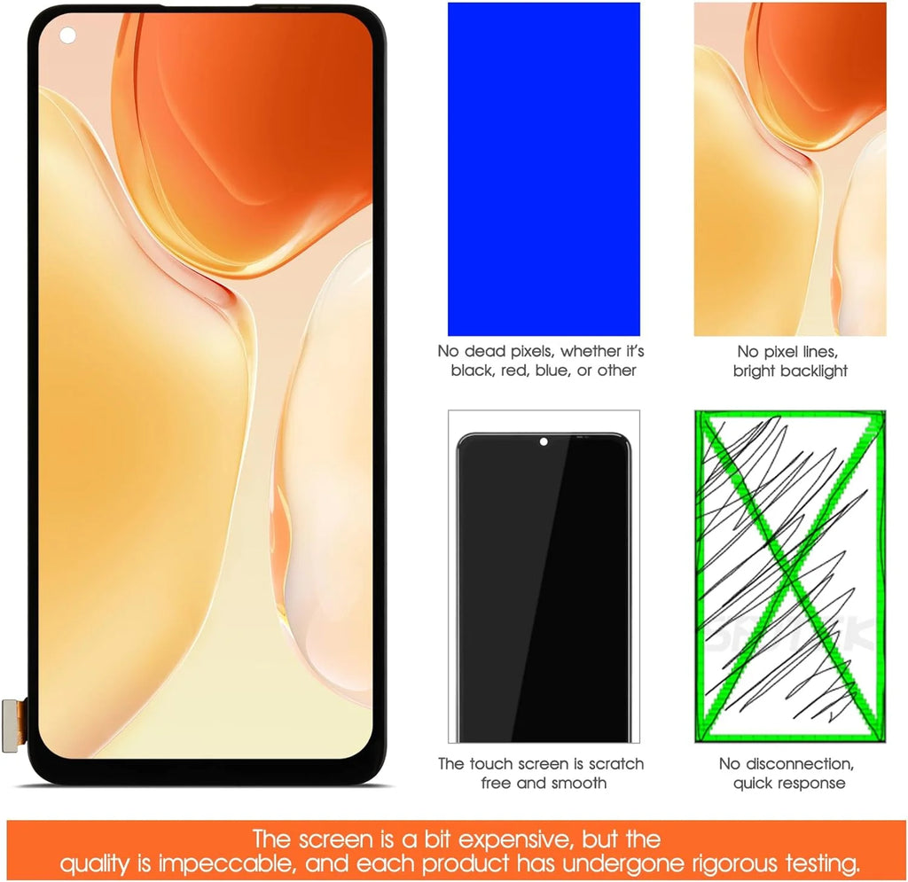 8T LCD KB2001 (Support 8T+ KB2003 Part KB2005 Oneplus OLED Digitizer Fingerprint) Repair Touch 5G Display KB2000 Replacement Screen for Assembly Screen