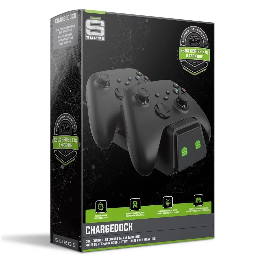 with Digital 512GB Cleaning - Powerpack Xbox Cable Battery/Charge Microsoft and Microfiber Charge Dual Extra Cloth Console Series CHARGEDOCK with - S Surge Controller Red Base Wireless Bundle Pulse