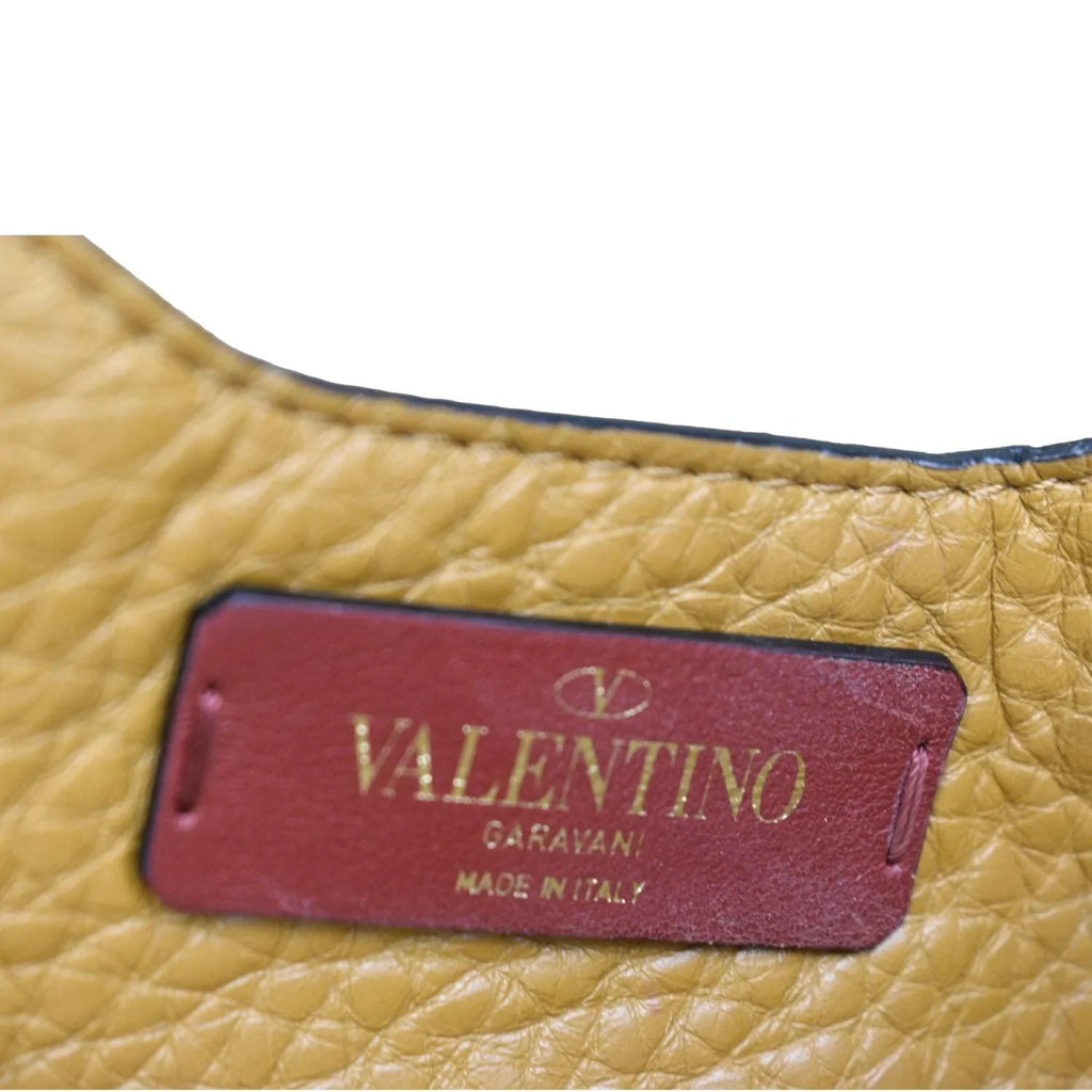 Bag VALENTINO Leather Pre-Loved Spike Belt Camel