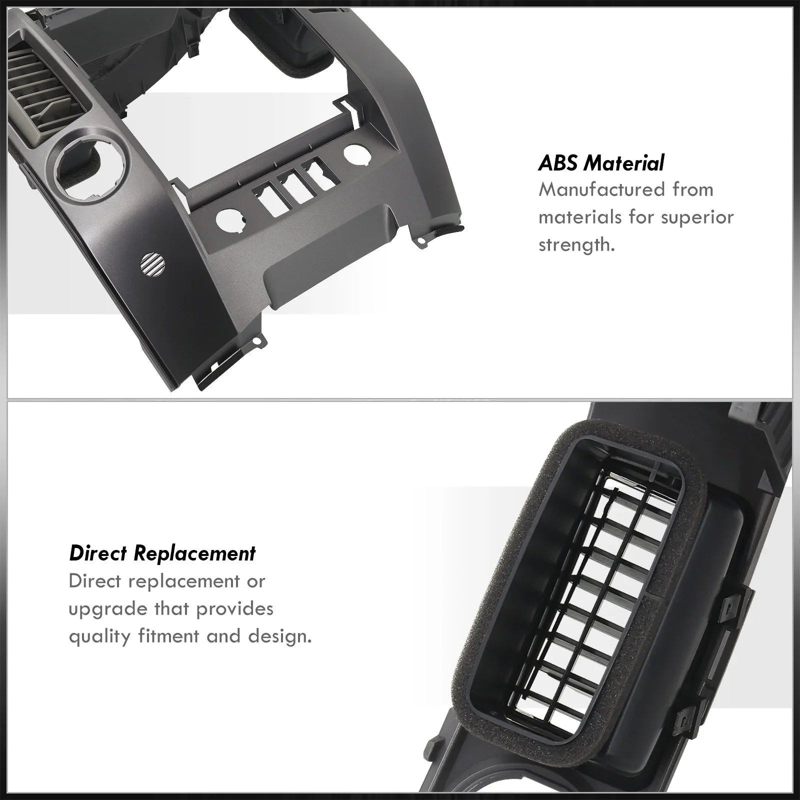 Finisher 05 Armada Panel Console - XE Speaker AC Instrument Dashboard SE Bezel Radio Control w/o Clips (Gray) WA60 For Center A60 Lid Nissan Titan 2004-2006