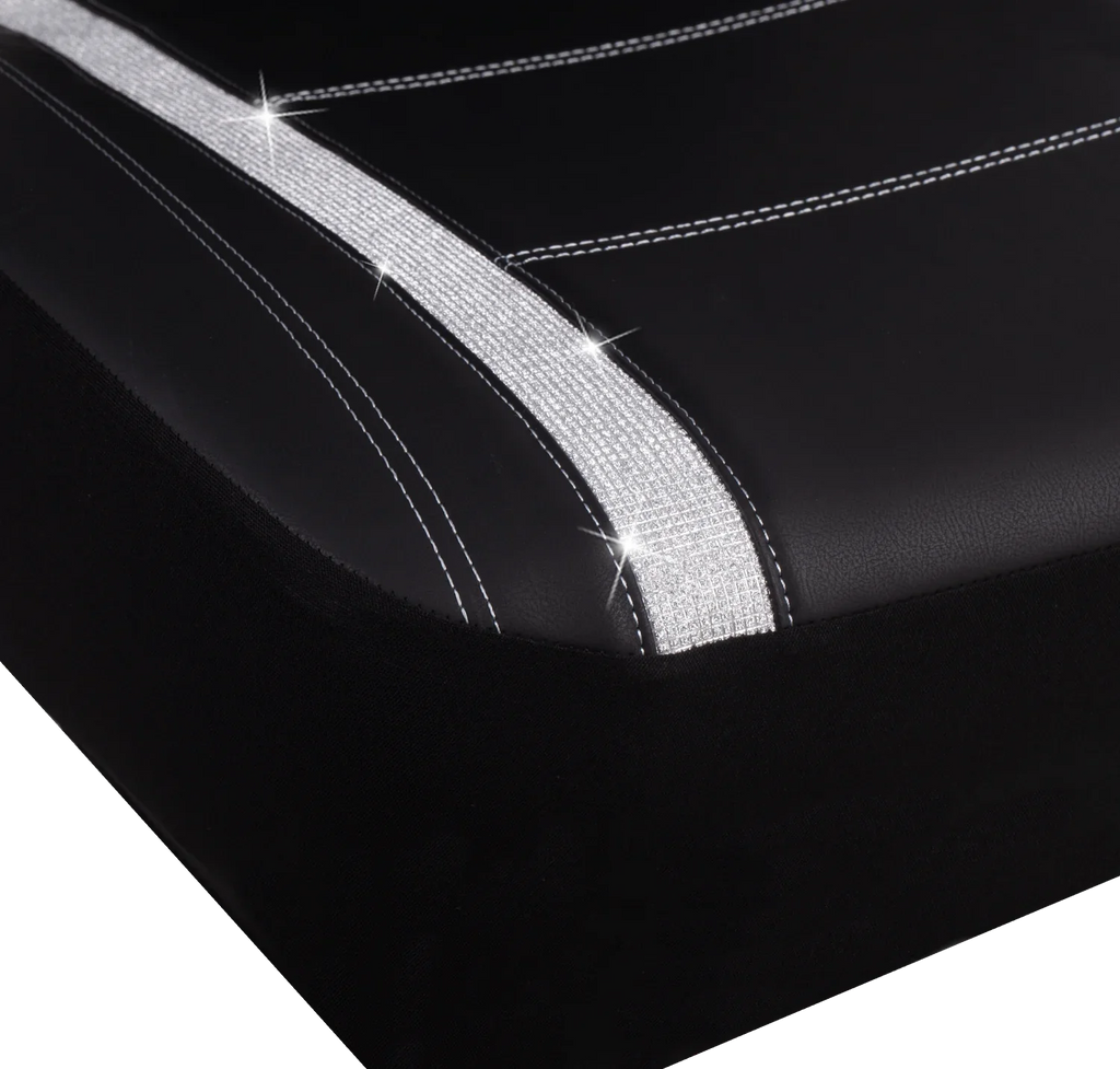 Auto Black, 2102SC035 Car - Fit 2 Piece Seat Leather Premium Cover Drive Universal Checker Diamond