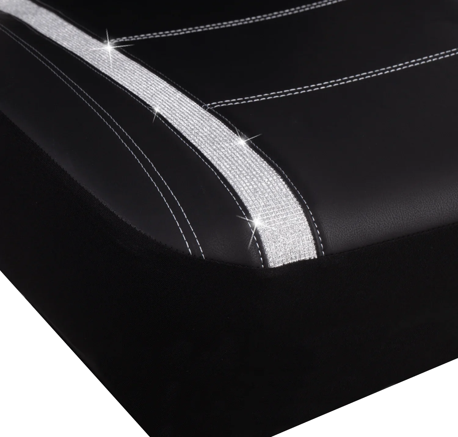 Auto Black, 2102SC035 Car - Fit 2 Piece Seat Leather Premium Cover Drive Universal Checker Diamond