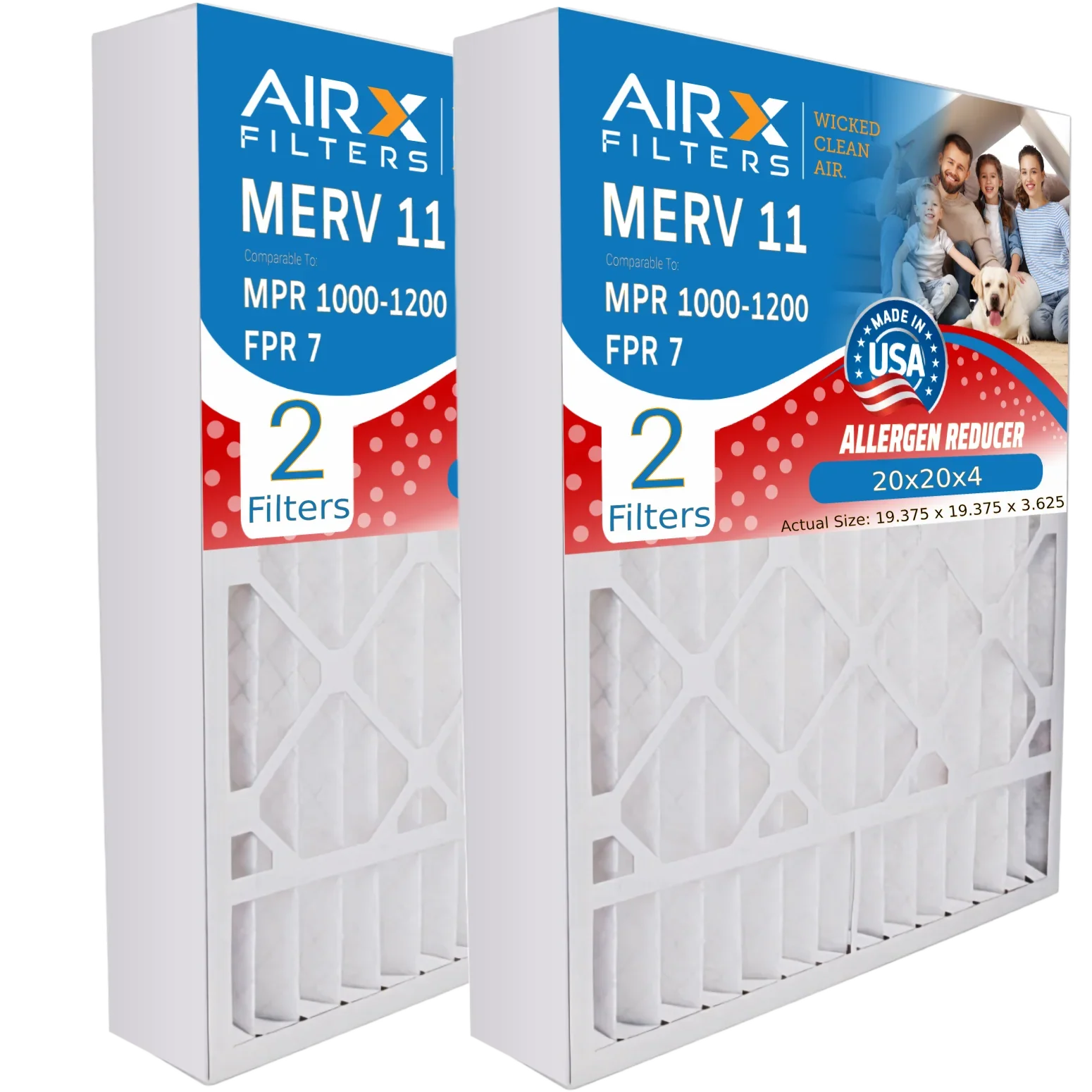 & 7 AIR. 20x20x4 TT-FM-2020 Pack Filter Comparable Air MPR Filter 20x20x4 FILTERS to MPR CLEAN Premium FPR 1000, 1200 WICKED with Made 11 by TopTech MERV Compatible Furnace USA AIRX 2