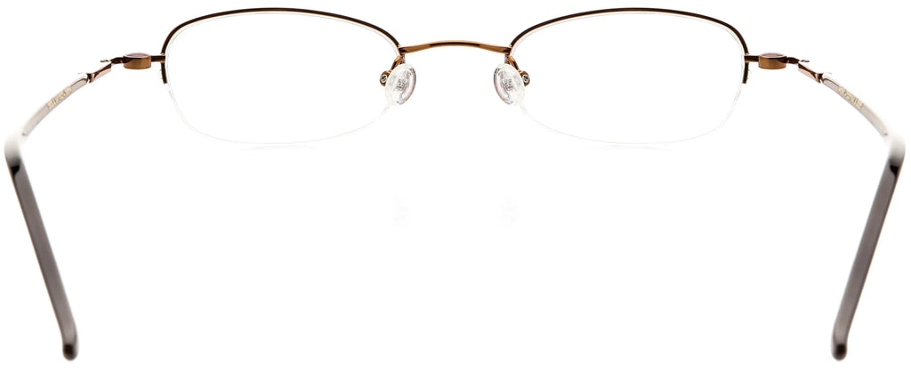 Cocoa Oval Frame Eyeglasses - Prescription Optical Eyewear Shape, RX, Metal Half - Rim