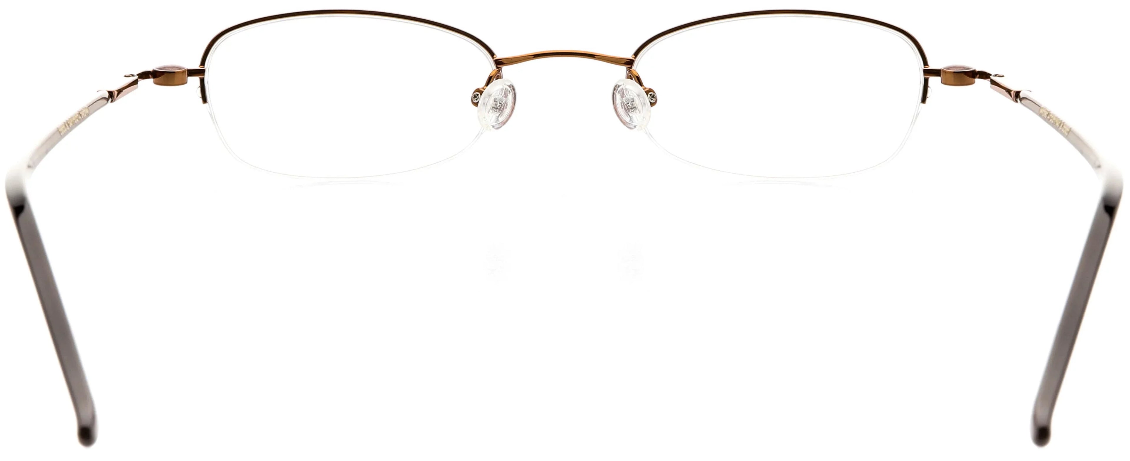Cocoa Oval Frame Eyeglasses - Prescription Optical Eyewear Shape, RX, Metal Half - Rim