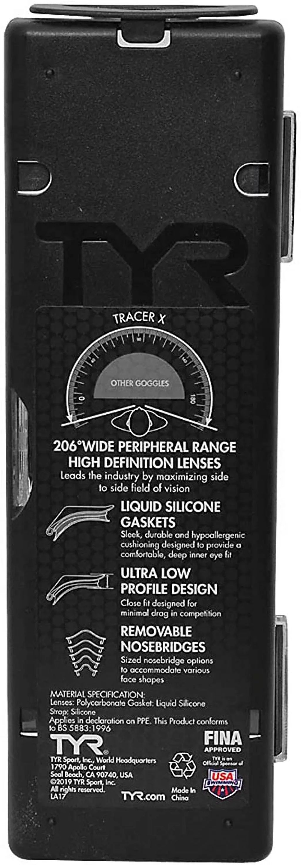 Tr Goggle Frame/Silver Lens Gasket/Silver BLK Mirror TYR Racing X Metallic Mirrored