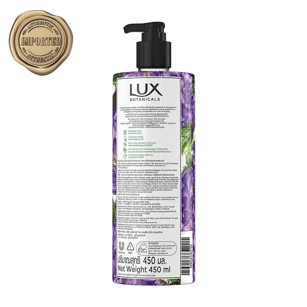 Free Paraben, Ml 450 Skin Natural Loofah, Botanicals Renewal No Shower Gel, Lux Extracts,
